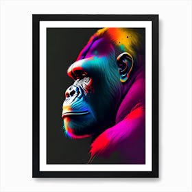 Side Profile Portrait Of A Gorilla Gorillas Tattoo 2 Art Print