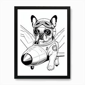 French Bulldog Pilot-Reimagined Art Print