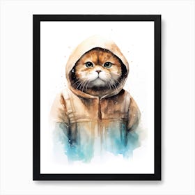 Scottish Fold Cat As A Jedi 1 Art Print