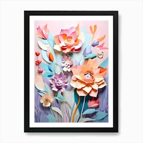 Paper Flowers 30 Art Print