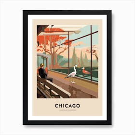 Lincoln Park Zoo Chicago Travel Poster Art Print