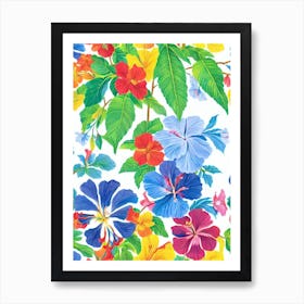 Hibiscus Eclectic Boho Art Print