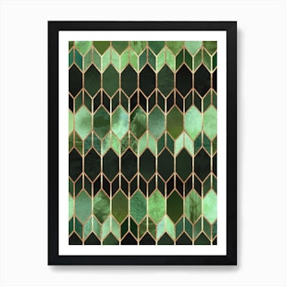 Stained Glass 5 - Forest Green Wrapping Paper by Elisabeth Fredriksson