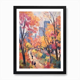 Autumn City Park Painting Victoria Park Hong Kong 1 Art Print