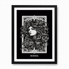 Medusa Tarot Card B&W Art Print