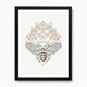 Drones Beehive 2 William Morris Style Art Print