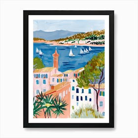 Travel Poster Happy Places Saint Tropez 4 Art Print