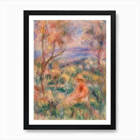 Seated Woman With Sea In The Distance, Pierre Auguste Renoir Art Print