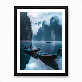 Boats On The Lake Art Print