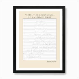 Ascii Art Minimalist – Portrait Of Count Honoré De La Riboisière Antoine Jean Gros – Classic Painting Art Print