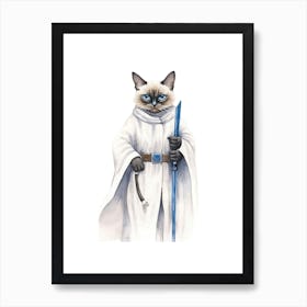 Siamese Cat As A Jedi 1 Art Print