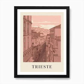 Trieste Vintage Pink Italy Poster Art Print