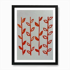 Orange Leaves Art Print