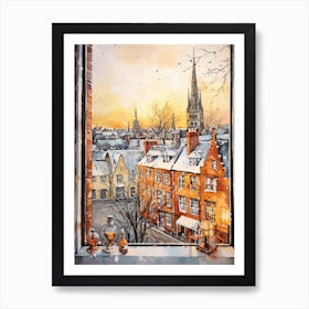 Winter Cityscape Cambridge United Kingdom Art Print