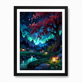 Night In The Forest 8 Art Print