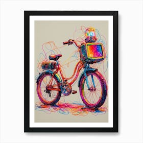 Tv On A Bike 1 Art Print