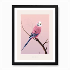 Minimalist Budgerigar 4 Bird Poster Art Print