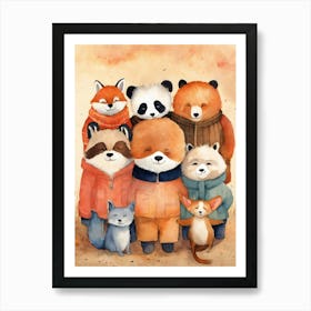 Bears And Foxes Art Print