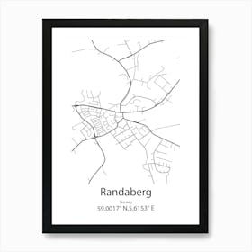 Randaberg,Norway Minimalist Map Art Print