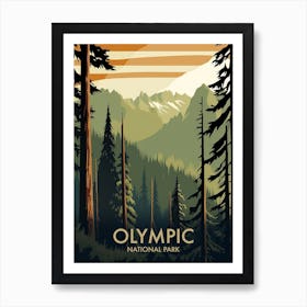 Olympic National Park Vintage Travel Poster 8 Art Print