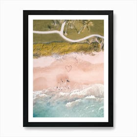 Aerial Valentine's Heart - Hawaii Beach Photography Art Print