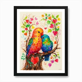 Lovebirds 3 Art Print