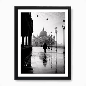 Venice, Italy,  Black And White Analogue Photography  2 Art Print