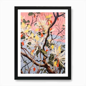 Honeysuckle 2 Flower Painting Art Print