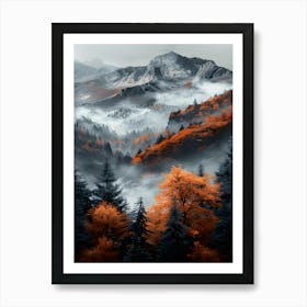 Autumn Trees In The Mountains Art Print