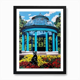 A Painting Of A Cat In Kew Gardens, United Kingdom In The Style Of Pop Art 04 Art Print