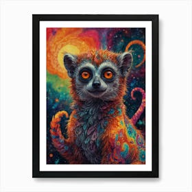 Psychedelic Lemur 2 Art Print