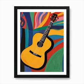 Guitar On A Colorful Background Art Print