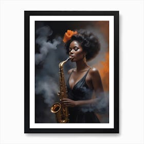 Blues Music Trumpet Saxophone 0x Art Print
