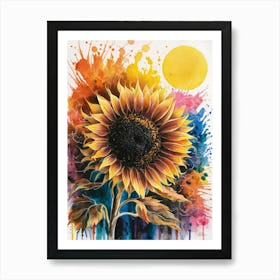 Sunflower, Water Color Painting, Art Art Print