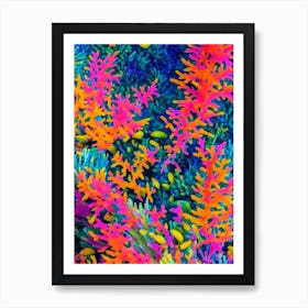 Acropora Austera Vibrant Painting Art Print