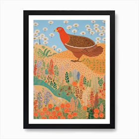 Maximalist Bird Painting Partridge 3 Art Print