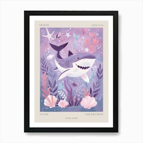 Purple Nurse Shark Illustration 1 Poster Art Print