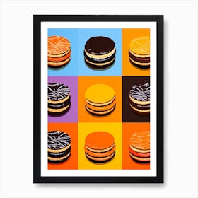 Orange Cookies Retro Tile Effect Art Print