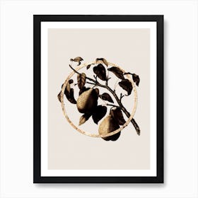 Gold Ring Wild European Pear Glitter Botanical Illustration n.0168 Art Print