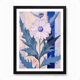 Cornflower 3 Hilma Af Klint Inspired Pastel Flower Painting Art Print