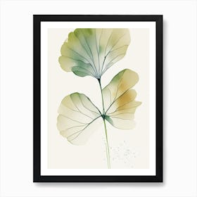 Ginkgo Herb Minimalist Watercolour 2 Art Print