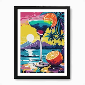 Sunset Cocktail Art Print