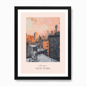 Mornings In New York Rooftops Morning Skyline 1 Art Print
