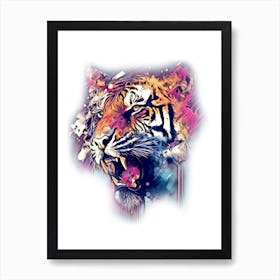 A Nice Tiger Art Illustration In A Painting Style 13 Art Print