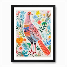Colourful Bird Painting Grouse 4 Art Print