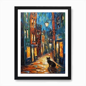 Painting Of Amsterdam With A Cat In The Style Of Expressionism 4 Poster