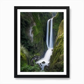 Karawau Gorge Waterfalls, New Zealand Realistic Photograph (2) Art Print