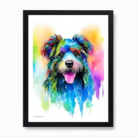 Spanish Water Dog Rainbow Oil Painting Dog Art Print