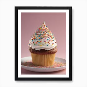Cupcake With Sprinkles Art Print