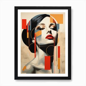 Beautiful woman - Abstract minimalist image in Bauhaus 2 Art Print